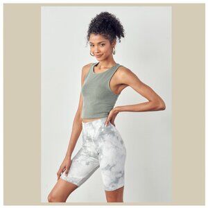 Marble Tie Dye High Waist Biker Shorts